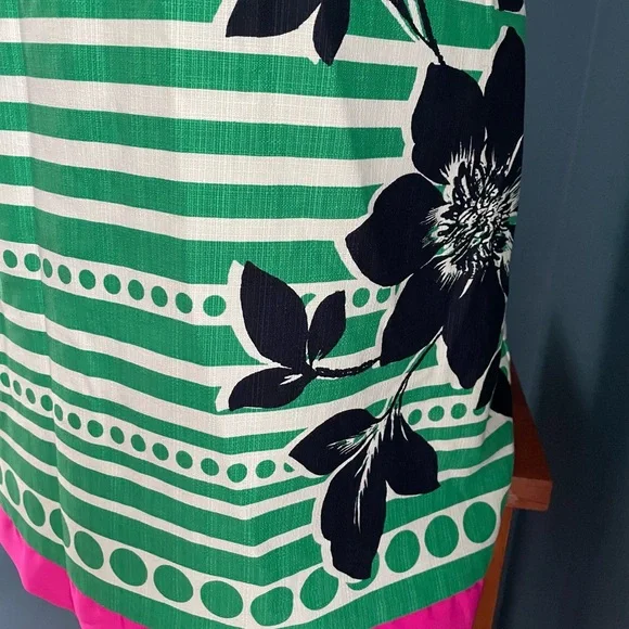 Eliza J Sleeveless Knee Length Striped Dress. Summer Colors. Size 6. 97% cotton - Picture 3 of 11